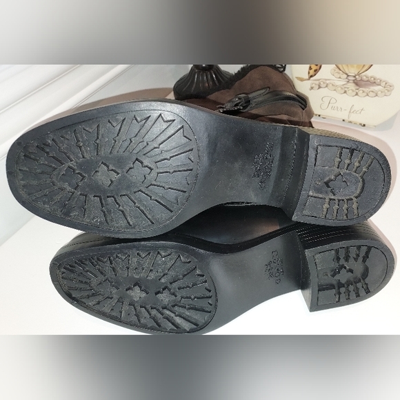 Coach Brown Zena Rubber and Suede Winter/Rain Boots Pre-owned - Picture 8 of 9